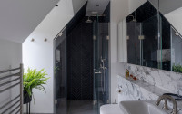 Luxury contemporary shower room Edawardian manor refurbishment