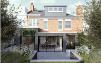 London contemporary extension glazed terrace