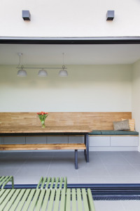 London contemporary dining room courtyard