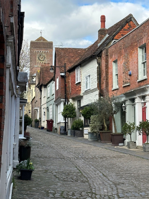 Petworth town views cobbled streets church Goerge James