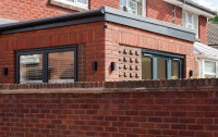 London extension brick wall and extension