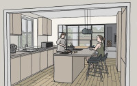 gravel walk contemporary family kitchen George James